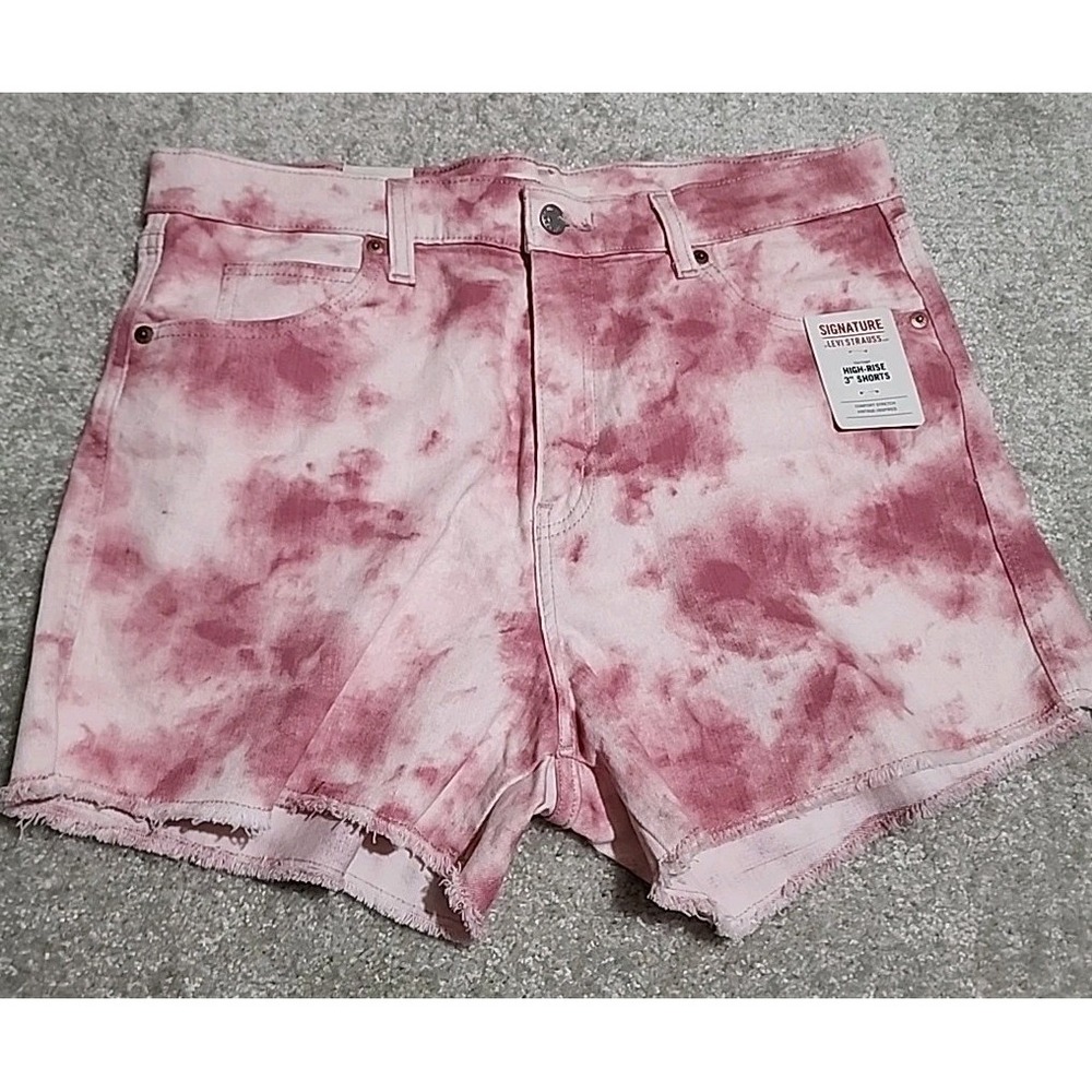 Levi's Pink Tie-Dye High Waist Women's Shorts